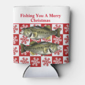 Funny Largemouth Bass Gevist Pun Christmas Custom Blikjeskoeler (Voorkant)