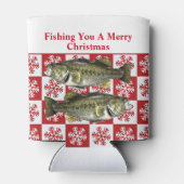 Funny Largemouth Bass Gevist Pun Christmas Custom Blikjeskoeler (Achterkant)