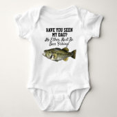Funny Largemouth Bass Vist pap Fish Baby Bodys Romper (Voorkant)
