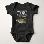 Funny Largemouth Bass Vist papa Romper (Voorkant)