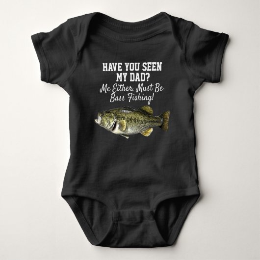 Funny Largemouth Bass Vist papa Romper (Voorkant)