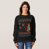 Funny Laser Eyes Cat Ugly Kerstlamour Sweater (Voorkant volledig)