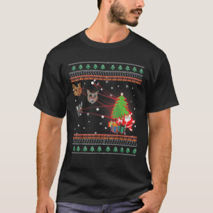 Funny Laser Eyes Cat Ugly Kerstlamour Sweater T-shirt