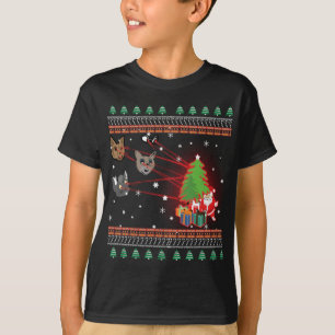 Funny Laser Eyes Cat Ugly Kerstlamour Sweater T-shirt