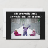Funny Late Family Kerstmis Feestdagenkaart (Voorkant)