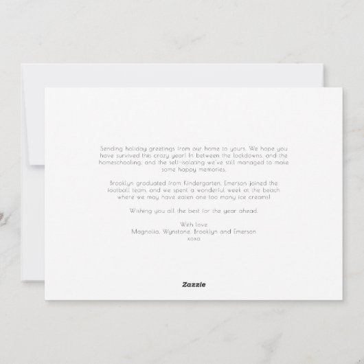 Funny Late Happy Nieuwjaar Foto Holiday Card Feestdagenkaart (Achterkant)