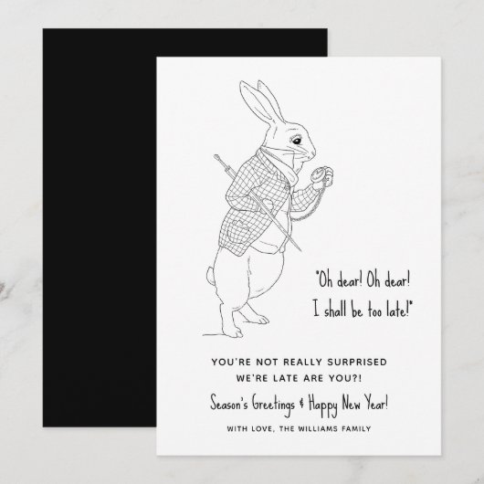 Funny Late Happy Nieuwjaar Holiday Card Feestdagenkaart (Voorkant / Achterkant)