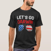 Funny Laten we Darwin Retro Verenigde Staten vlagg T-shirt (Voorkant)
