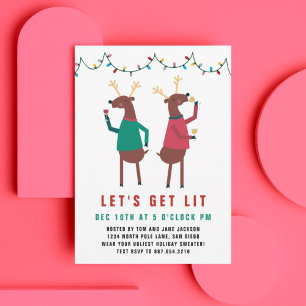 Funny Laten we Lit Wine Drink rendier halen Kaart