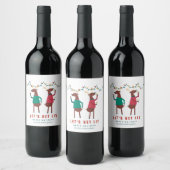 Funny Laten we Lit Wine Drink rendierplein halen Wijn Etiket (Flessen)