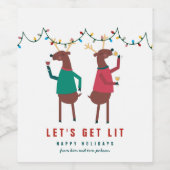 Funny Laten we Lit Wine Drink rendierplein halen Wijn Etiket (Enkel label)