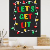 Funny Laten we met Kerstmis gaan Poster (Keuken)