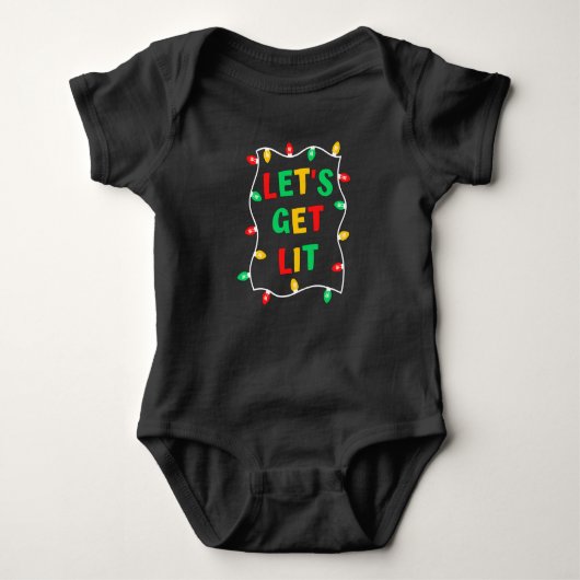 Funny Laten we met Kerstmis gaan Romper (Voorkant)