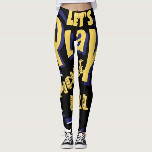Funny Laten we Pickleball-partijontwerp spelen Leggings (Voorkant)