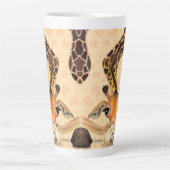 Funny Latte Mok Gift Romantische Giraffe met Roos (Voorkant)