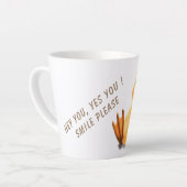 Funny Latte Mok met Happy Duck - Aangepaste tekst (Linkerhoek)
