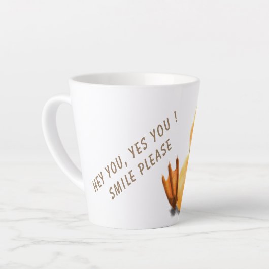 Funny Latte Mok met Happy Duck - Aangepaste tekst (Linkerhoek)