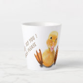 Funny Latte Mok met Happy Duck - Aangepaste tekst (Voorkant)