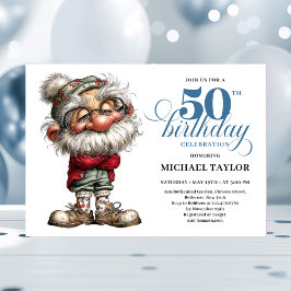 Funny Laugh Out Loud Man Turning 50 Invitation Kaart