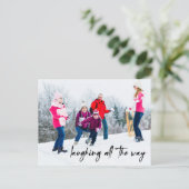 Funny Laughing All Way Holiday Photo Briefkaart (Staand voorkant)