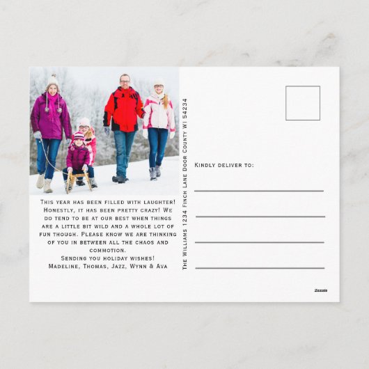 Funny Laughing All Way Holiday Photo Briefkaart (Achterkant)