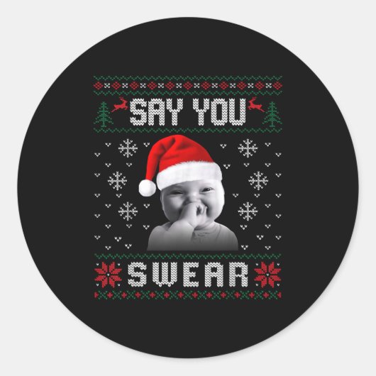 Funny Laughing Baby Ai Baby Meme Brainrot Ugly Chr Ronde Sticker (Voorkant)