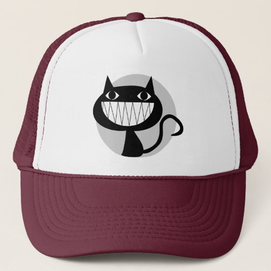 FUNNY LAUGHING BLACK CAT  TRUCKER PET (Voorkant)