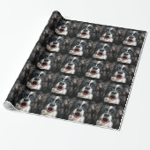 Funny Laughing Border Collie Dog in Glasses Cadeaupapier (Uitgerold)