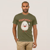 Funny Laughing Egg Cartoon Bella+Canvas T-Shirt (Voorkant volledig)