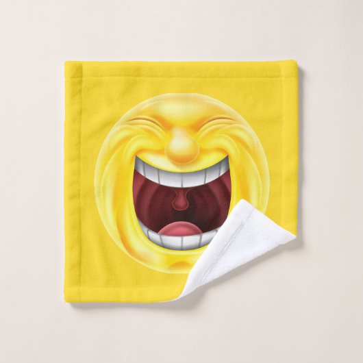 Funny Laughing Emoji Face Bad Handdoek (Wasdoekje)