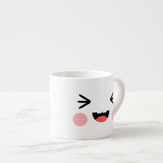 Funny Laughing Face Emoji Espresso Kop (Voorkant rechts)