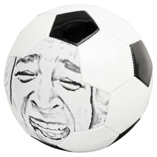 Funny Laughing Face Foto Drawing Design Voetbal (Drie kwart)