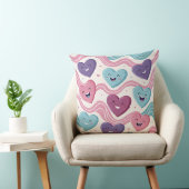 Funny laughing hearts Design cushion Kissen Kussen (Stoel)