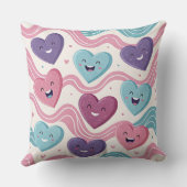 Funny laughing hearts Design cushion Kissen Kussen (Achterkant)