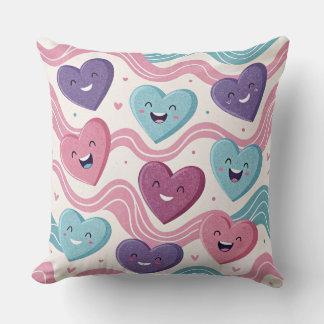 Funny laughing hearts Design cushion Kissen Kussen