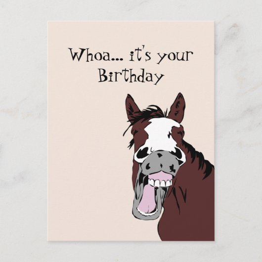 Funny Laughing Horse Birthday Humor Card Briefkaart (Voorkant)
