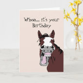 Funny Laughing Horse Birthday Humor Card Kaart (Gele Bloem)
