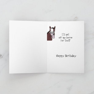 Funny Laughing Horse Birthday Humor Card Kaart