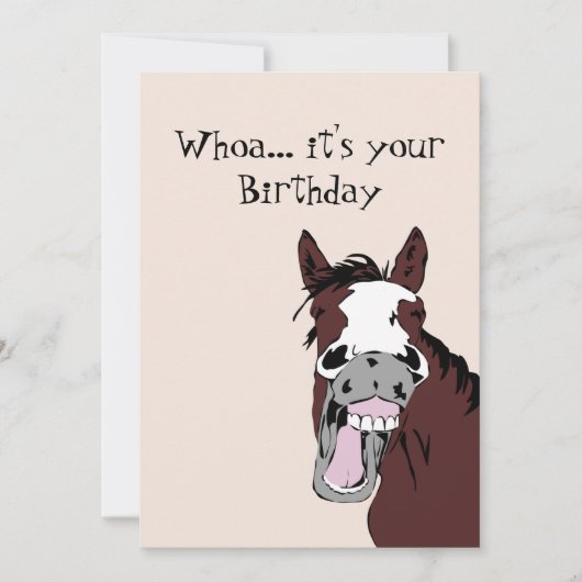 Funny Laughing Horse Birthday Humor Card Kaart (Voorkant)