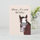 Funny Laughing Horse Birthday Humor Card Kaart (Staand voorkant)