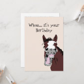 Funny Laughing Horse Birthday Humor Card Kaart (Voorkant / Achterkant in situ)
