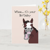 Funny Laughing Horse die de oude humor van Birthda Kaart (Gele Bloem)