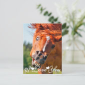 Funny Laughing Horse I Love You Briefkaart (Staand voorkant)