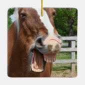 Funny Laughing Horse Keramisch Ornament (Achterkant)