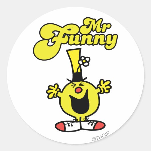 Funny Laughing Hysterically Ronde Sticker (Voorkant)