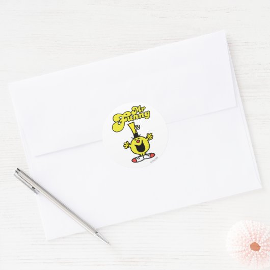 Funny Laughing Hysterically Ronde Sticker (Envelop)