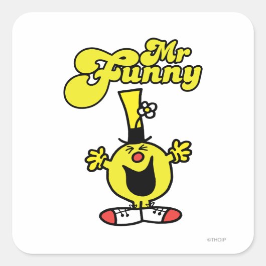 Funny Laughing Hysterically Vierkante Sticker (Voorkant)