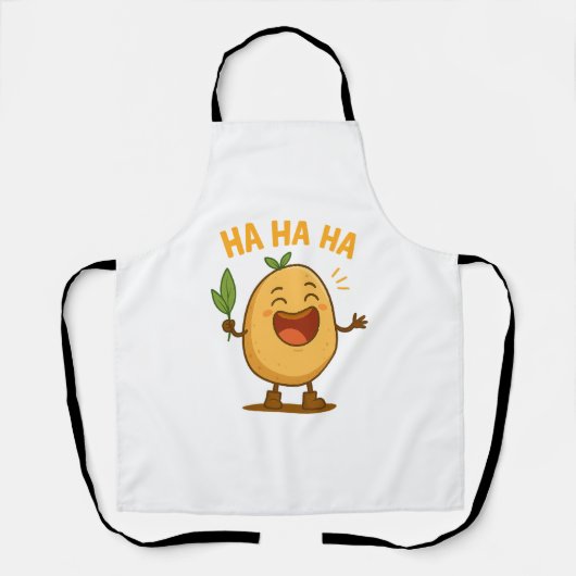Funny Laughing Potato Apron Schort (Voorkant)
