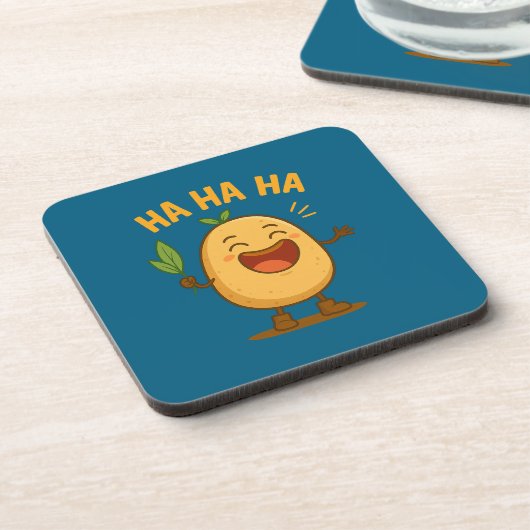 Funny Laughing Potato Coaster Set Bier Onderzetter (Linkerzijde)