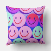 Funny laughing smiling faces Design cushion Kissen Kussen (Achterkant)
